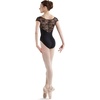 image:imageBLOCH Dance Womens Chiwa Button Back Lace Cap Sleeve LeotardBlack