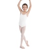 image:imageBloch Dance Girls Plie MidHigh BackScoop Front Camisole LeotardWhite