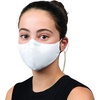 image:imageBloch unisexchild Childrens Soft Stretch Reusable Face Mask With Lanyard and Moldable Nose Pad Pack of 3White