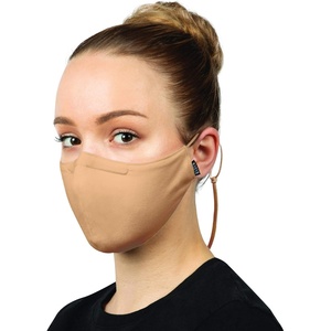 image:imageBloch unisexadult Adult Soft Stretch Reusable Face Mask With Lanyard and Moldable Nose Pad Pack of 3Sand